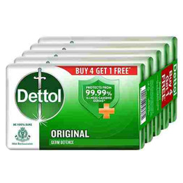 Dettol Original Germ Protection Bathing Soap Bar, (Buy 4 Get 1 Free - 125G Each), Combo Offer On Bath Soap